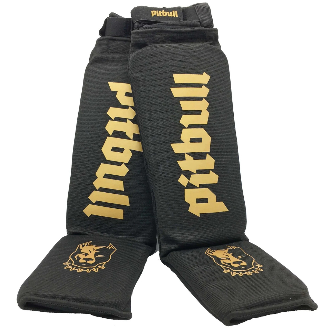 Ščitniki za golenico Muay Thai z elastičnim bombažem Nero